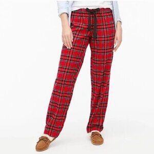 J. Crew Yarn-dyed Cotton Flannel Red Plaid Pajama Lounge Pants Size S Holiday